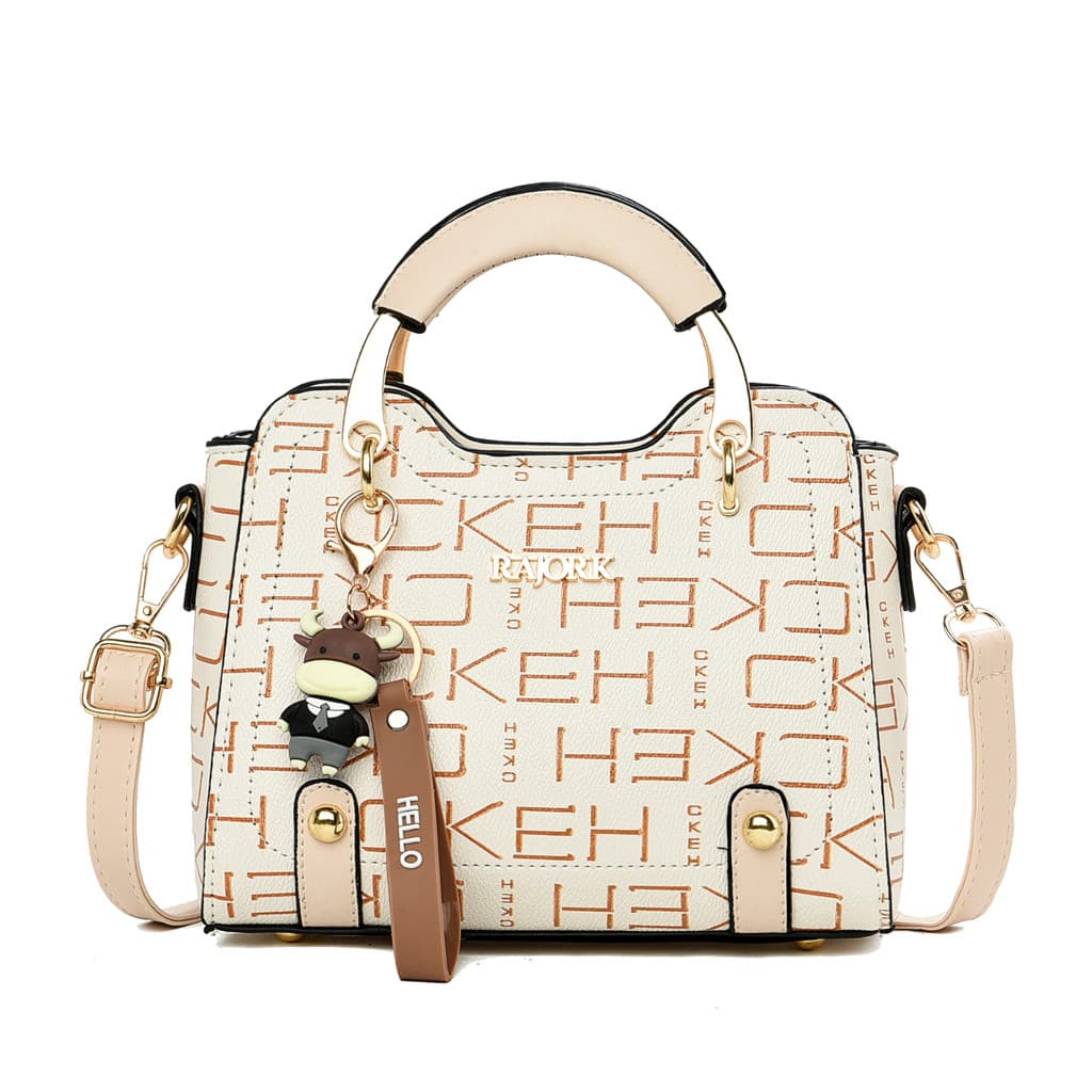 Bolsa Feminina Transversal Grande Capacidade Elegante De PU Com Alça Superior E Alça Ajustável, Com Chaveiro jz