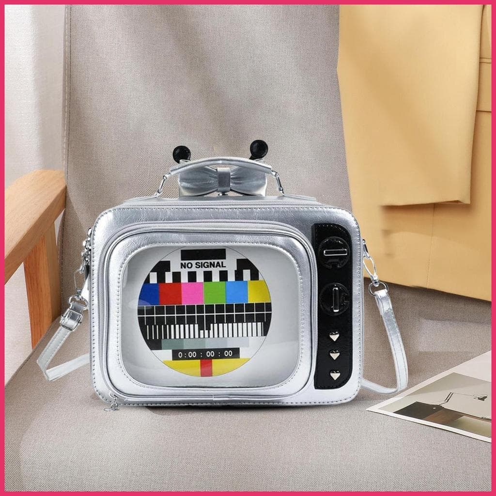 Bolsa De Ombro Dia Portátil Multifuncional Retro Forma TV Para Mulheres Meninas Escola Viagem xurit1br