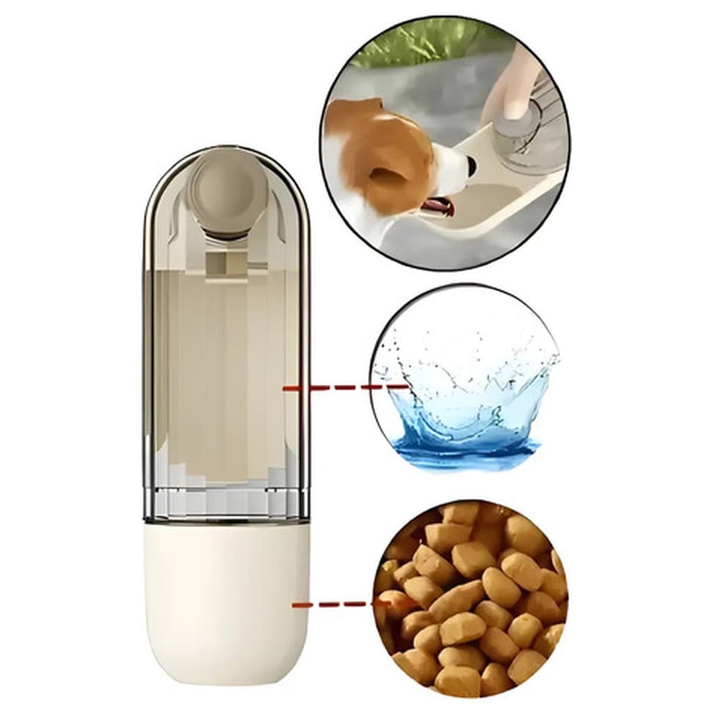 Kit Portátil Água é Ração Duplo para Pet Passeio Viagem Leve Prático 7897395315115
