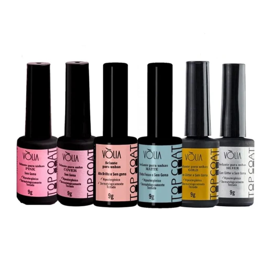 Top Coat Volia 9g Frasco | Selante Para Unhas Em Gel | Acabamento Profissional | Escolha A Variação