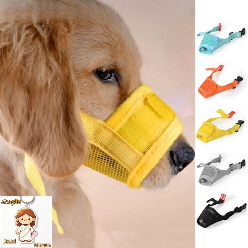 Capa Para Boca De Cachorro , Focinho Ajustável Antilatido Bocal De Malha De Nylon Mastigar