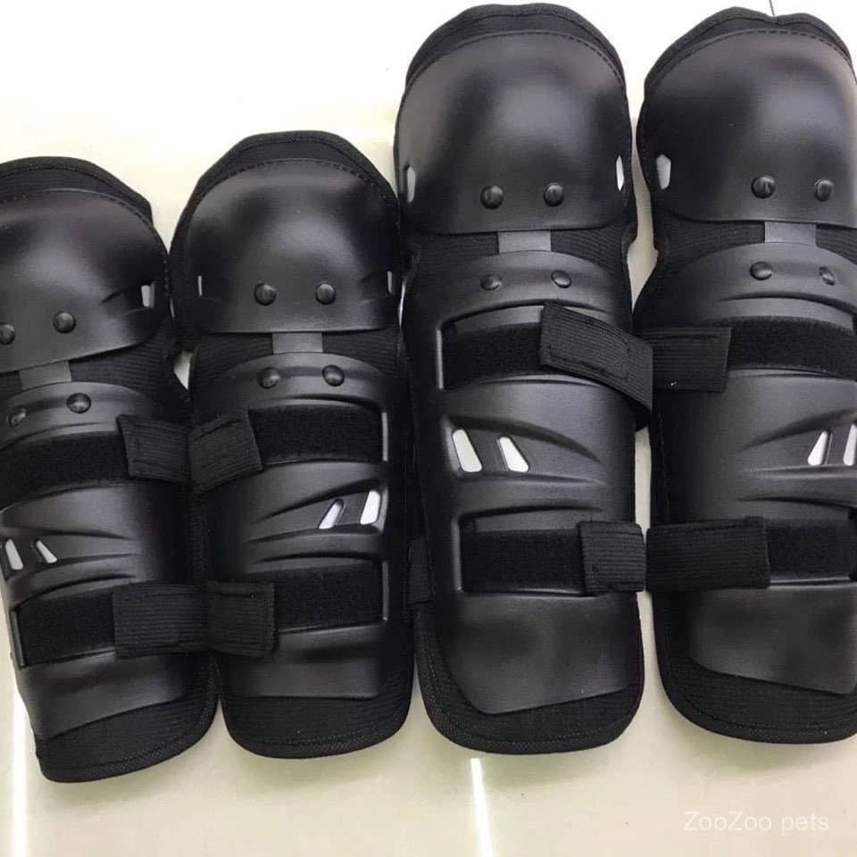 Kit 4 Peças Proteção Motocross: Joelheira e Cotoveleira para Moto e Off-Road - Proteção Rígida com Reflexivo