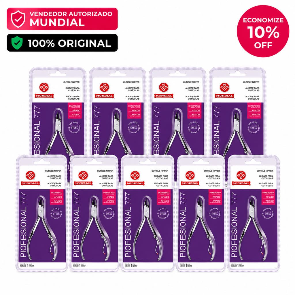 Kit 9 Alicates Mundial 777 Professional Premium – Manicure Profissional Original