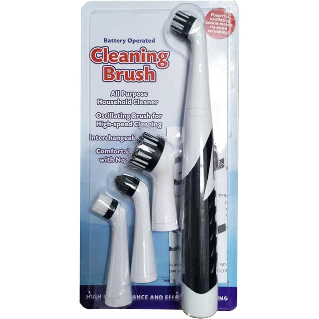 Escova Elétrica para Banheiro, Escova para Sapatos, Ferramenta para Limpeza de Fendas e Cantos com 4 Cabeças de Escova X