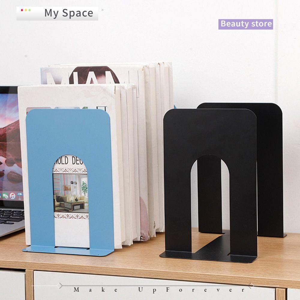 MY 1/2PCS Bookends , Suporte De Livro Em Forma De L Espessado , Suportes De Livros Antiderrapantes De Metal Durável Para