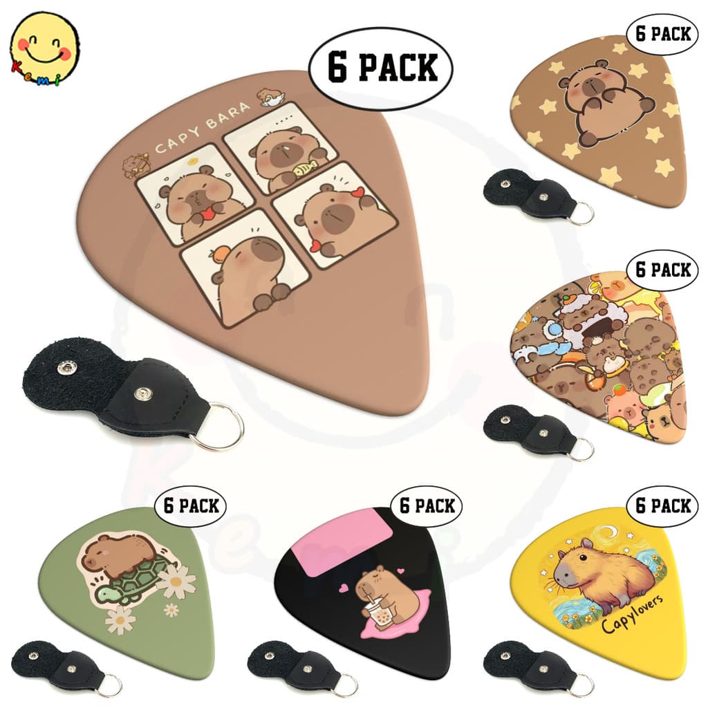 Capivara Guitarra Picaretas 6 Pacote-0.46mm 0.71mm 0.96mm Palhetas De Presente Exclusivo Para Baixo , Guitarras Elétrica