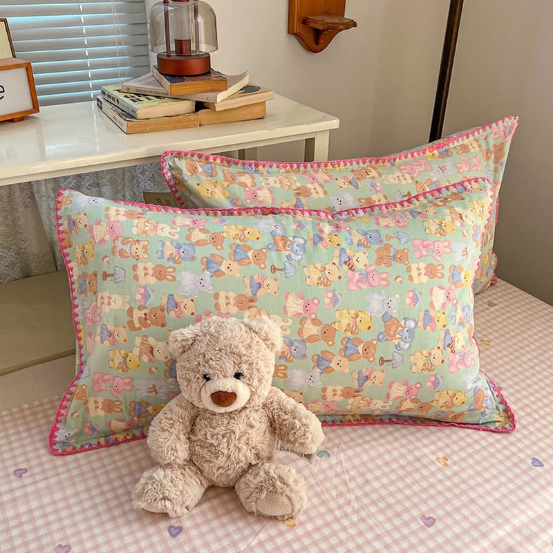 1pc Concha Borda Dupla Camada Fio Floral 100 % Algodão Envelope Fronha 48 * 74cm