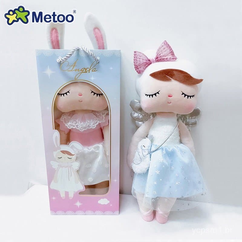 Bonecas de Pelúcia Metoo de 34 Centímetros, Boneca Fada Anjo, Brinquedos Angela para Meninas, Caixa de Presente de Anive