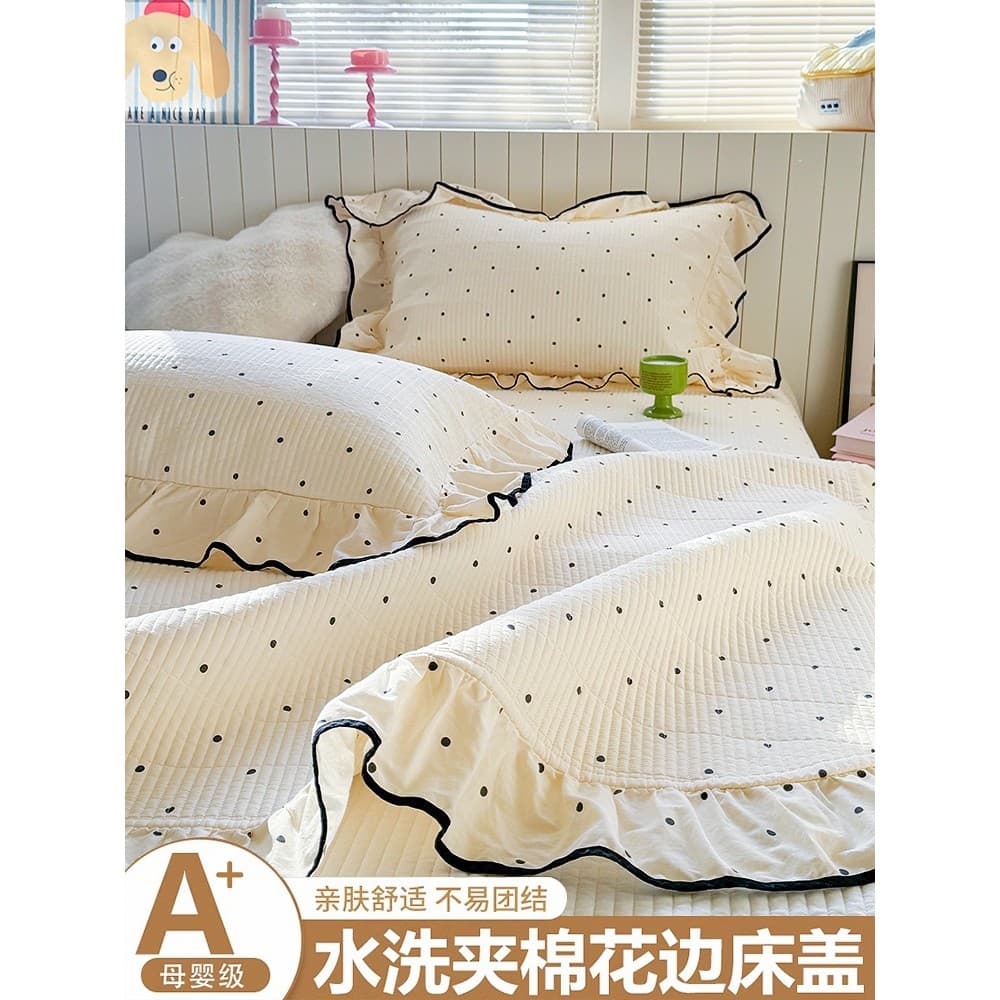 Capa de cama de renda acolchoada peça única 2026 novo estilo ins estilo cama única Tatami Kang capa conjunto de três peç