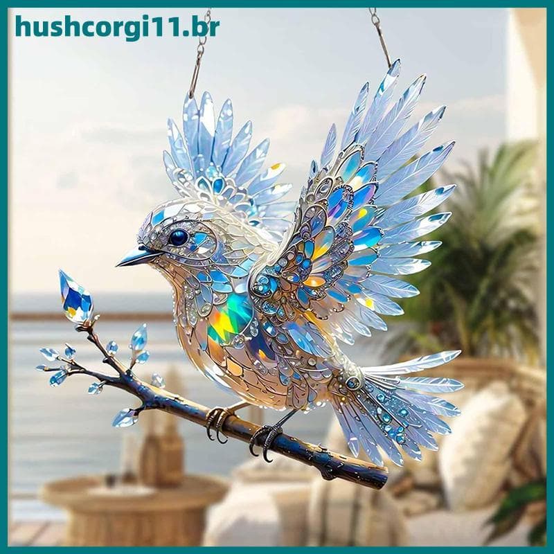 HUSH Novo Pássaro Acrílico Decoração Para Casa Pingente Sala De Estar , Varanda Pátio Pendurado Aniversário E Feriado Pr