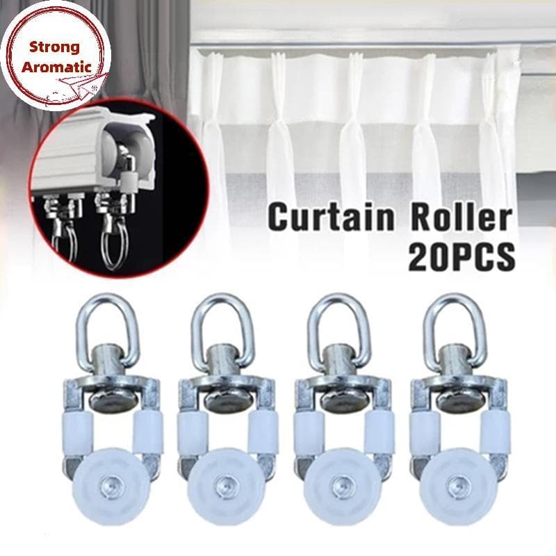 StrongArom 20 Peças Conjunto De Rolo De Cortina De Liga De Zinco Rolos Tra Deslizantes Retos Qui Montar Para Janelas Dom