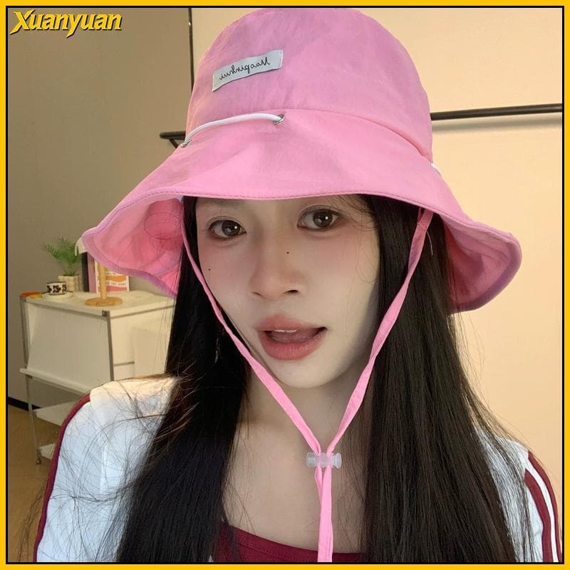 XYuan Chapéu De Pescador Dobrável Estilo Coreano , Leve , Aba Larga , UV Blo , Sol Para Homens , Mulheres , Viagem Na Pr