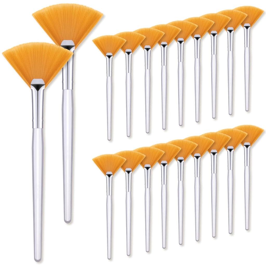 20 Pincéis Faciais, Pincel em Leque para Máscara, Pincel de Maquiagem Macio, Pincéis Aplicadores Faciais, Ferramentas Co