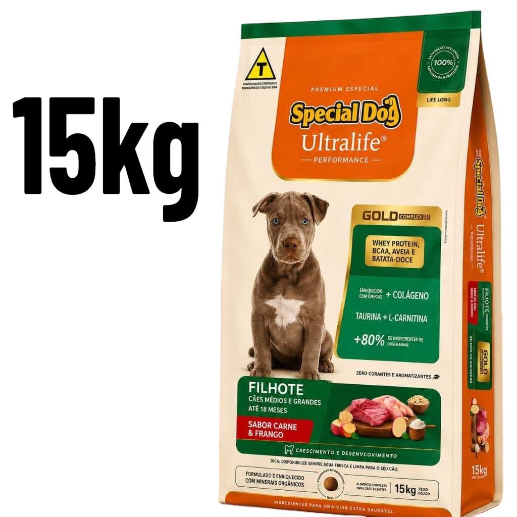 Ração Special Dog Filhotes Ultralife Performance Cães Júnior 15kg para Filhotes