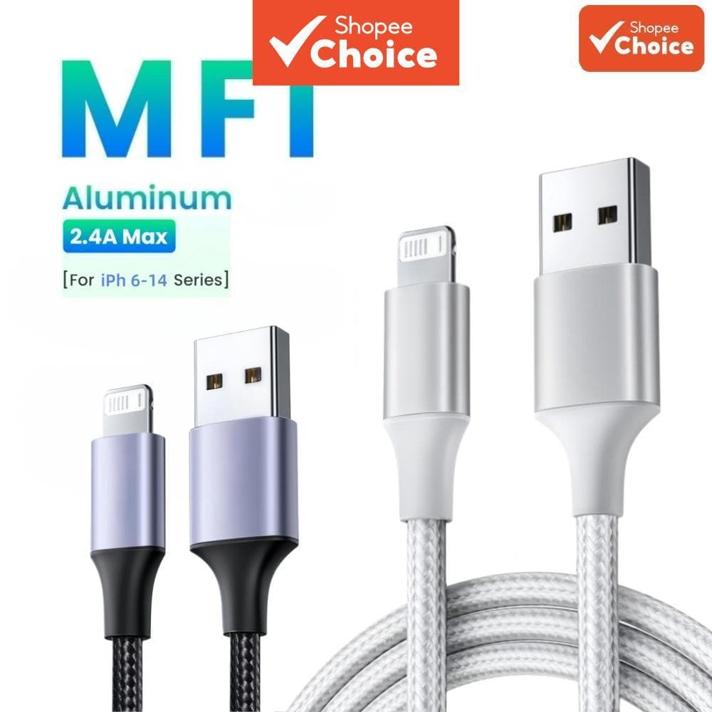 Cabo de carregamento rápido MFi 2.4A USB para iOS para iPhone 14 13 12 para CarPlay