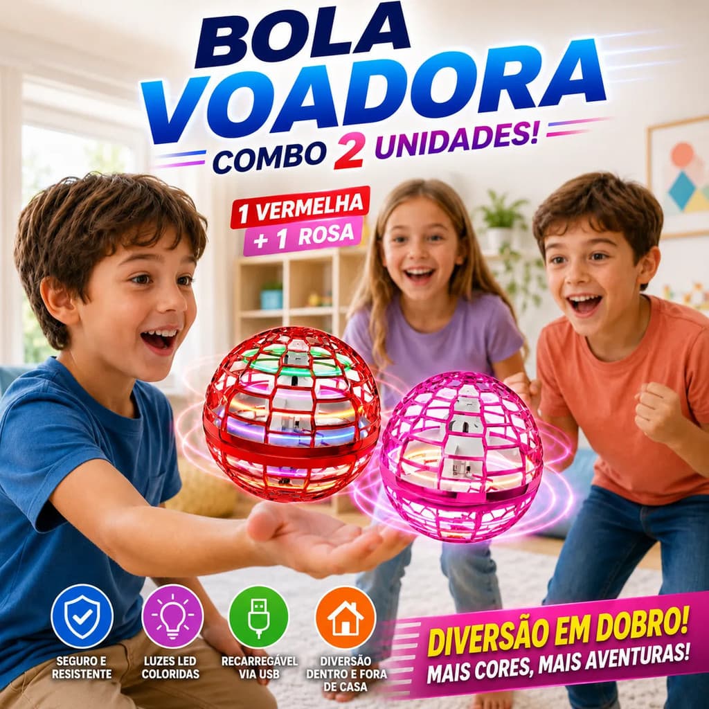 Bola Voadora Spinner Led Drone Brinquedo Flutuante 2pcs