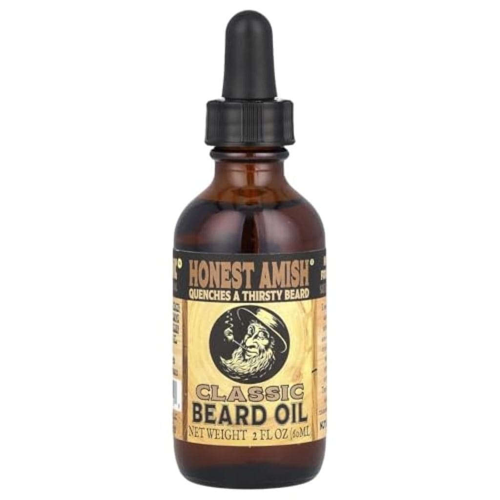 Óleo para Barba Honest Amish para Homens, 7+ Óleos Naturais, Sem Óleo Mineral, 2 Oz |   Mistura de Óleos Nutritivos Hidr