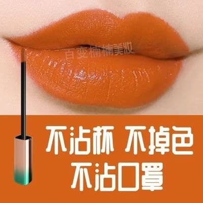 Esmalte labial fosco, cor de cenoura, longa duração, à prova d'água, não desbota, copo antiaderente, estudante, diário,