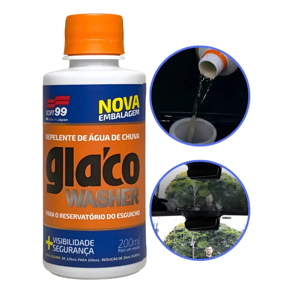 Soft99 Glaco Washer Limpa Para-brisa Limpeza de Vidros 400ml