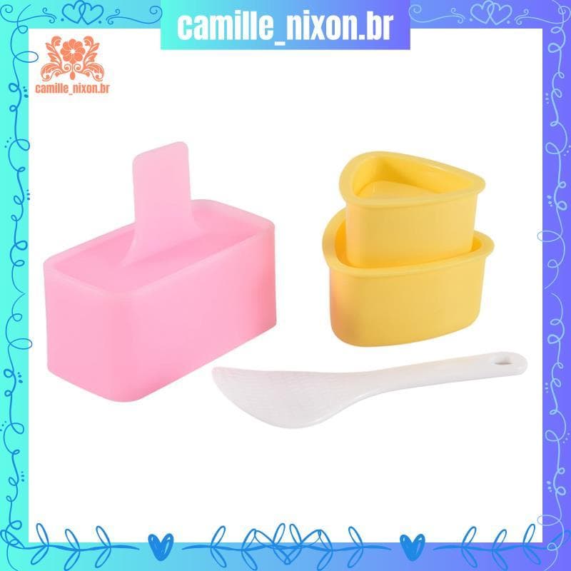 [camille_nixon.br] Molde Onigiri , 3 Pacotes De Arroz Musubi Maker Kit , Prensa Para Fazer Bolas Triangular Clássico Sus