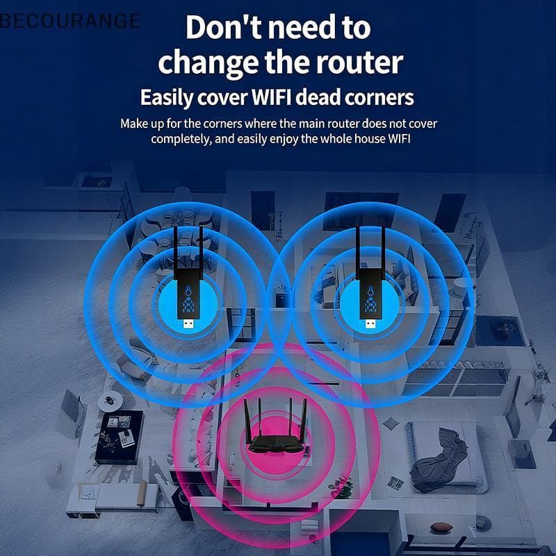 BEC USB WiFi Extensor Roteador Repetidor Parede Penetrante Sinal Realçador Alto Ganho Para Forte Internet Sem Fio Em Cas