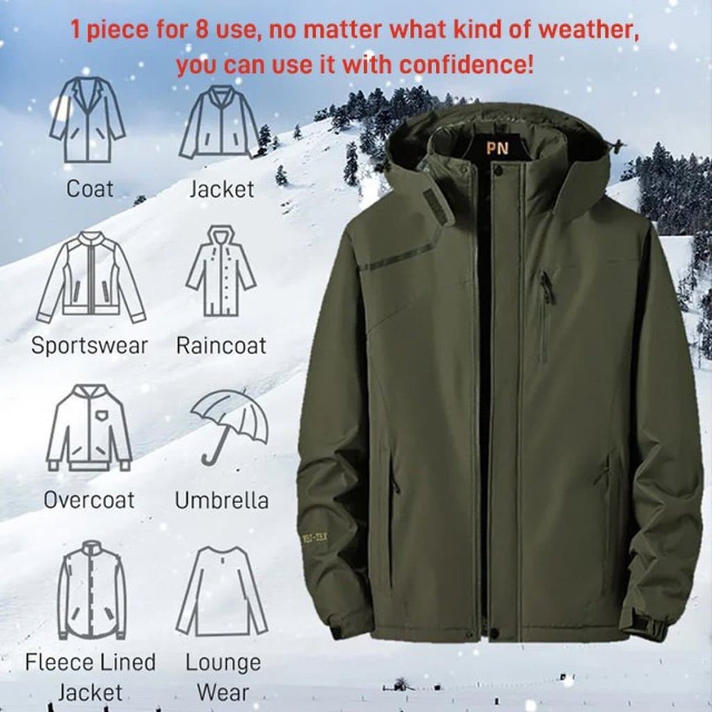 【Corta-Vento】[Windproof & Warm] Unissex Jaqueta com Capuz Forrada Térmica Inverno/Esportes/Jaqueta Impermeável