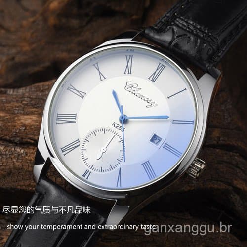 Relógio popular para casais, relógio masculino para estudantes, pulseira de couro genuíno, relógio à prova d'água, relóg