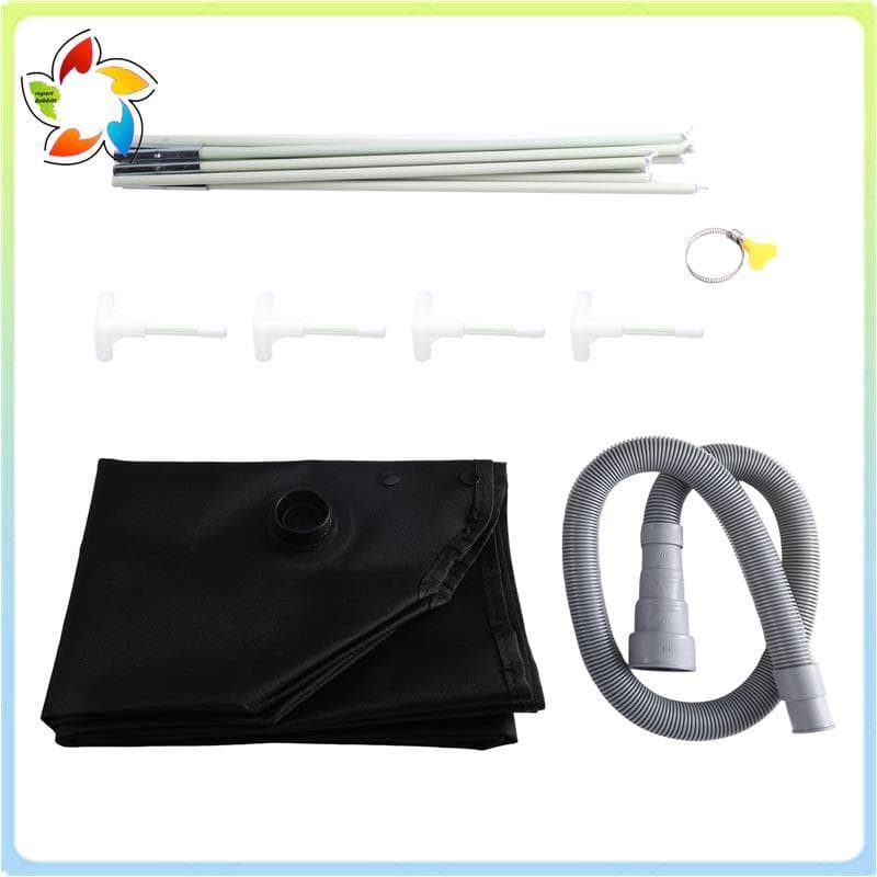 Bandeja De Chuveiro Dobrável Base De Chão Para Barraca Camping RV Externo Interno Preto