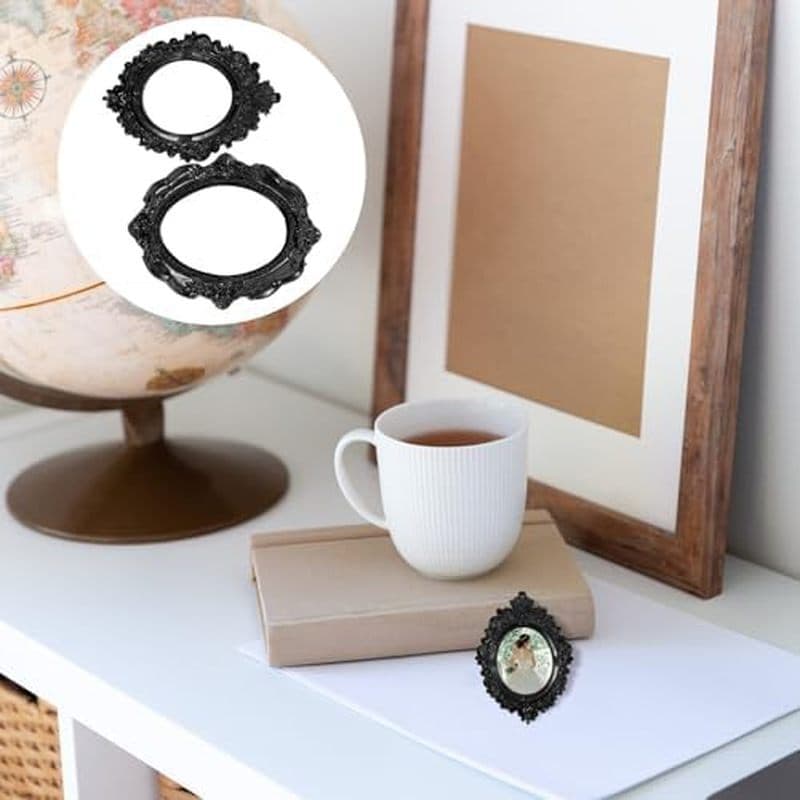 VOSAREA 4 Peças De Molduras De Resina Vintage Com Função De Exibição E Design De Estilo Europeu , Decorativas Pretas Par