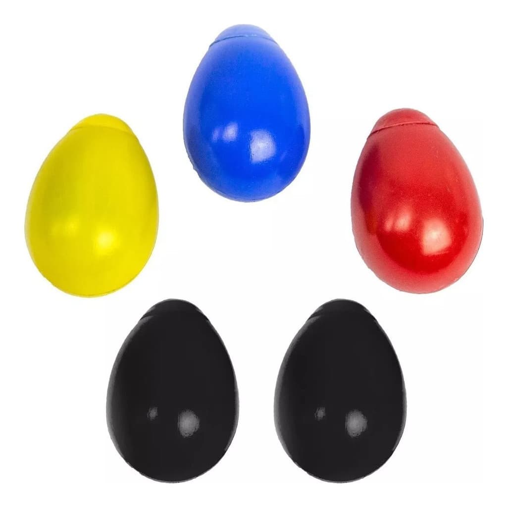 Kit 5 Ganzás Ovinho Coloridos Torelli TG549 Percussão Infantil e Musicalização