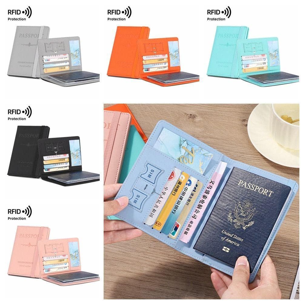 Porta-Passaporte De Couro PU , Bolsa De Armazenamento De Certificado De Pacote De Capa Protetora