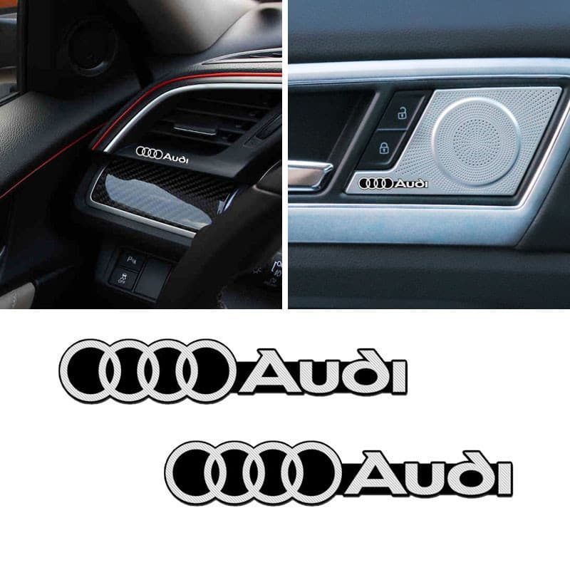 2/4 Peças Adesivos Decorativos Universais 3D de Alumínio para Carro, Acessórios Automotivos para Audi Sline A7 A6 A5 A4