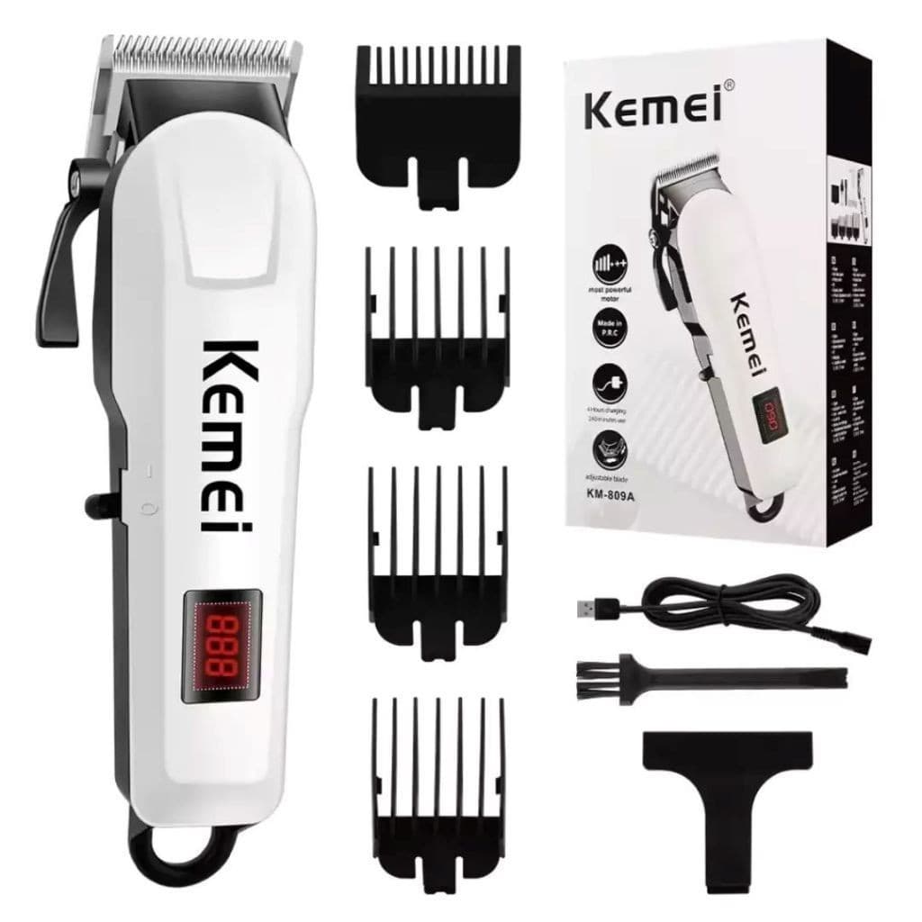 Oferta Máquina De Acabamento Clipper Kemei Profissional Elétrica Sem Fio Original 24h
