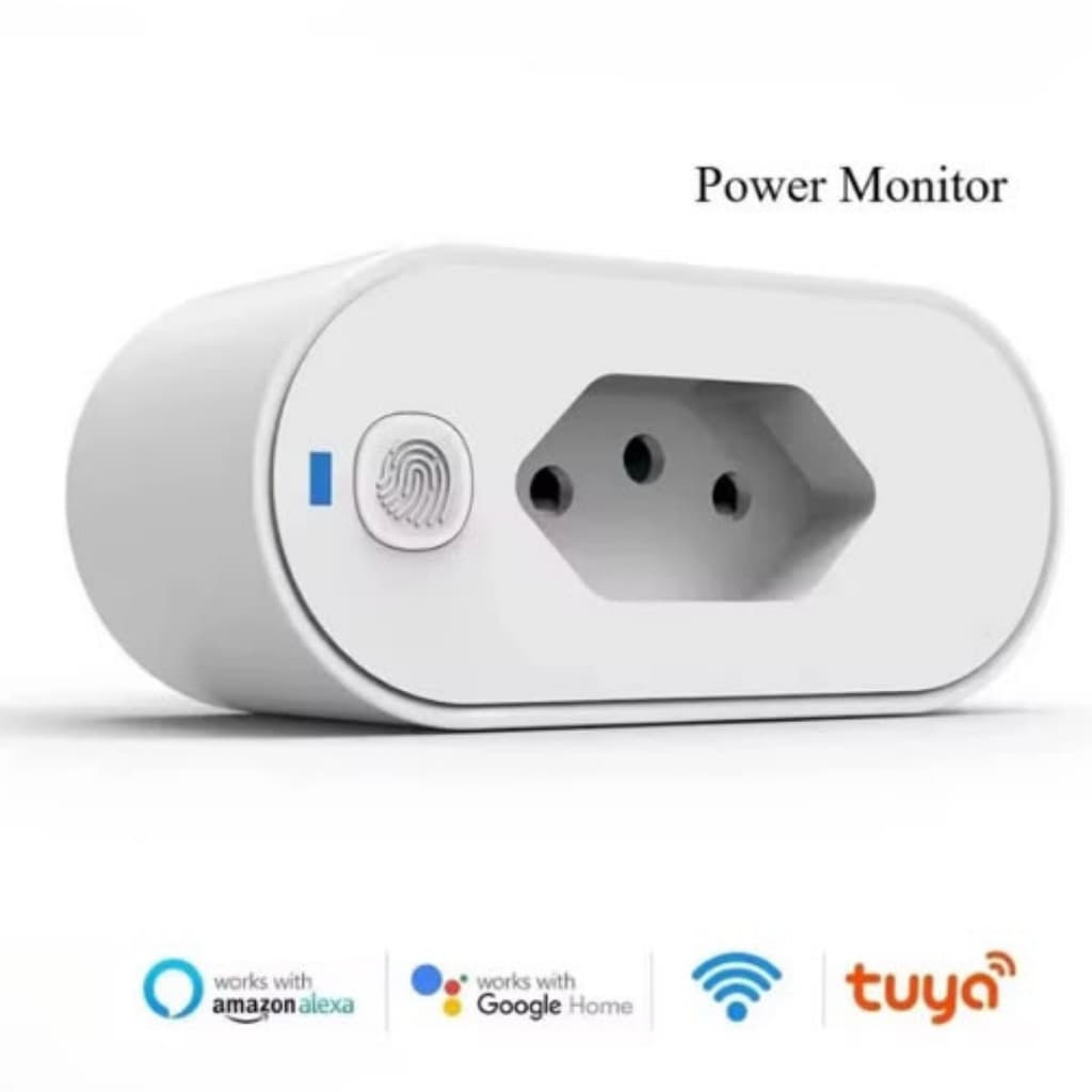 Tomada Inteligente Compatível Com Alexa Google Home Tuya Smart Life Wi-fi Com Monitor De Consumo 110V 220V Bivolt