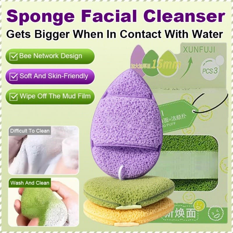 [Cuidados Diários]✨Hot Sale✨Esponja Facial/Esfoliação/Limpeza/Rosto