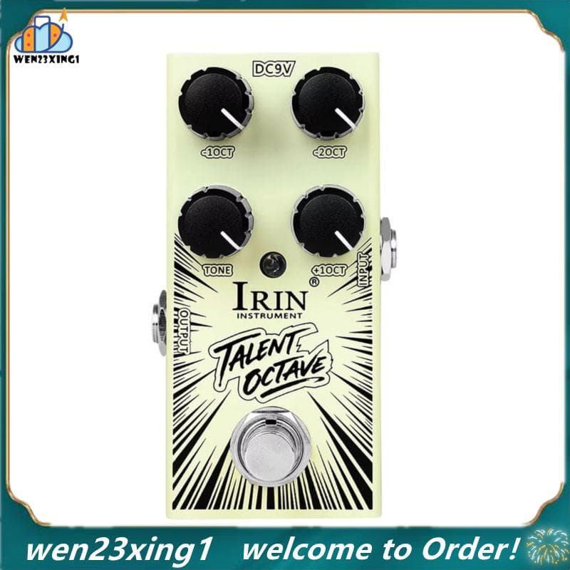 [Wen-Shop] TALENTOCTAVE Pedal De Efeito Único Para Guitarra Elétrica 2 Baixo 1 De Alta Oitava Acessórios Amarelo