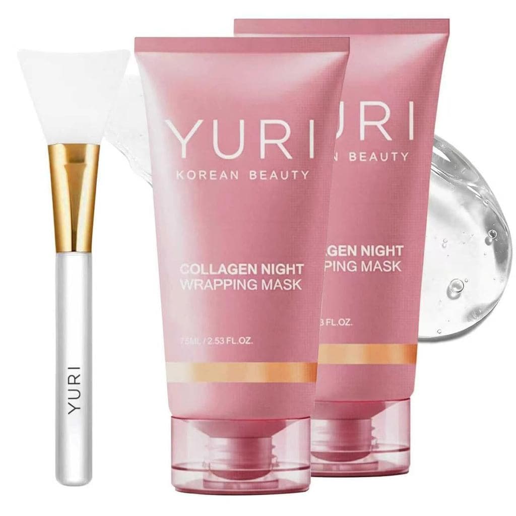 Máscara Noturna de Colágeno YURI, Máscara de Colágeno YURI, Máscara Facial de Fácil Remoção para Cuidados com a Pele, Má