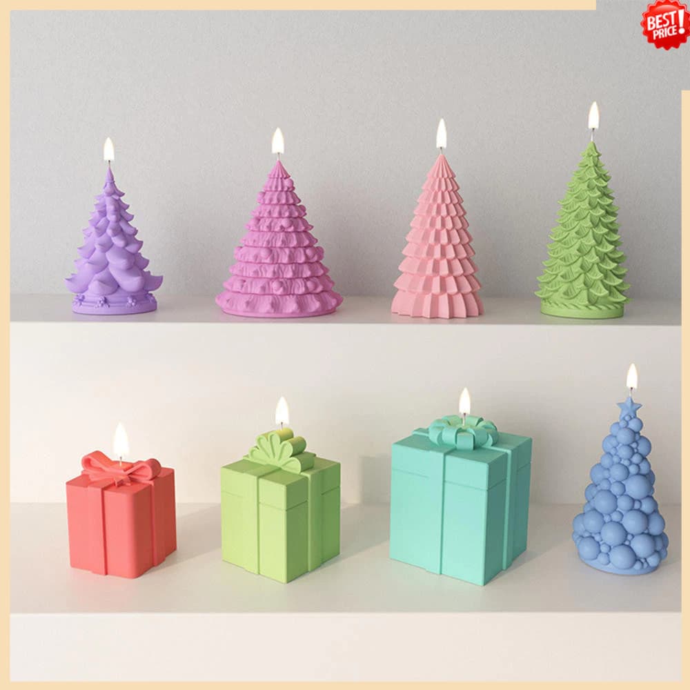 Moldes De Velas De Árvore De Natal , Silicone Para Fabricação De Sabão E Gesso De Cera De Resina Epóxi