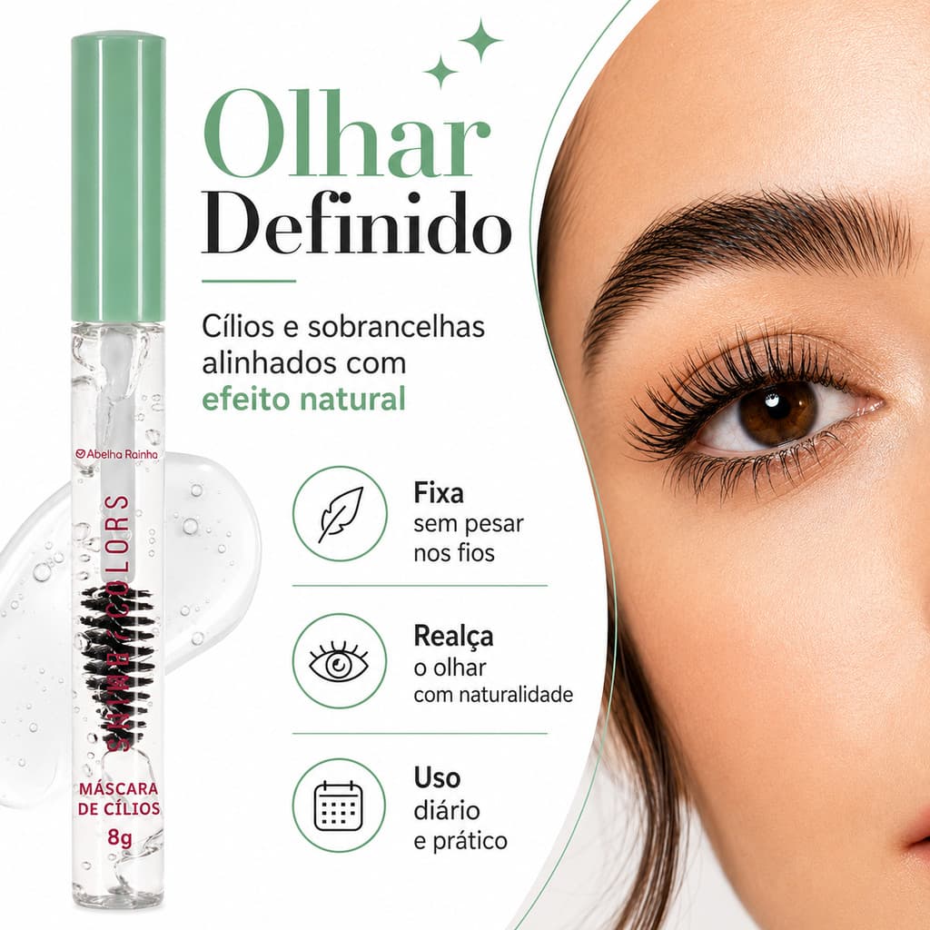 Gel Para Cilios E Sobrancelhas  Impecáveis Definidas Ao Longo Do Dia Abelha Rainha