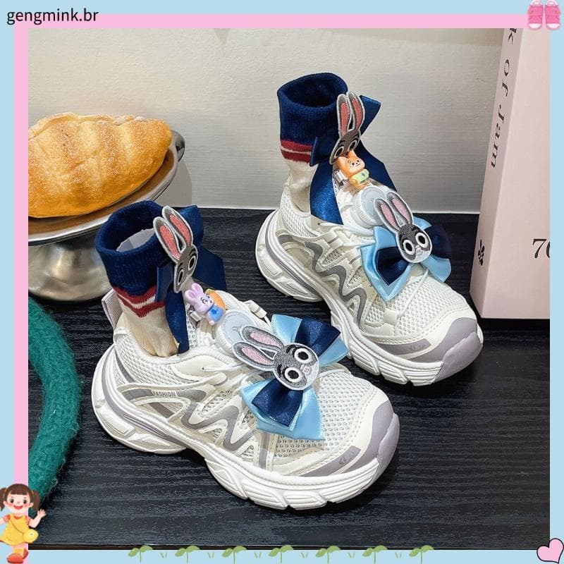 Tênis de malha respirável infantil louco Animal cidade 2026 novo estilo princesa fivela rotativa Anti-chute tênis de cor