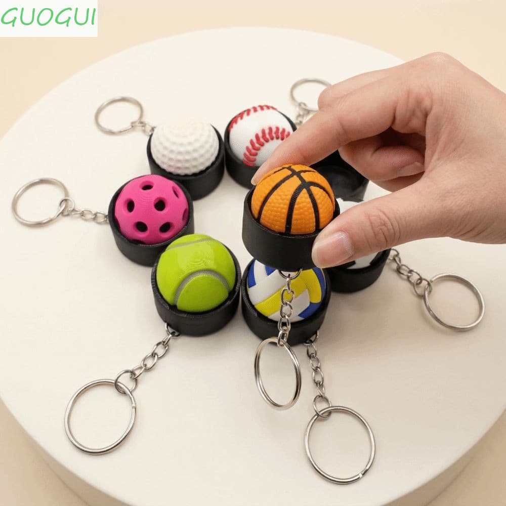 Chaveiro GUOGUI Para Alívio Do Estresse , Com Botão Esférico Tema Esportivo Impresso Em 3D Clicker De Basquete