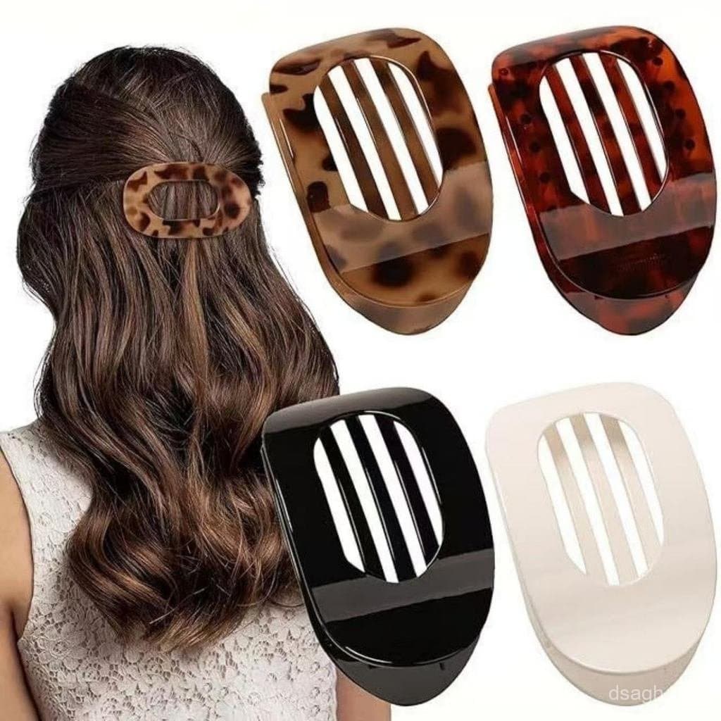 Conjunto de 4 presilhas de cabelo planas, presilhas de cabelo planas para mulheres e meninas, presilhas ovais adequadas