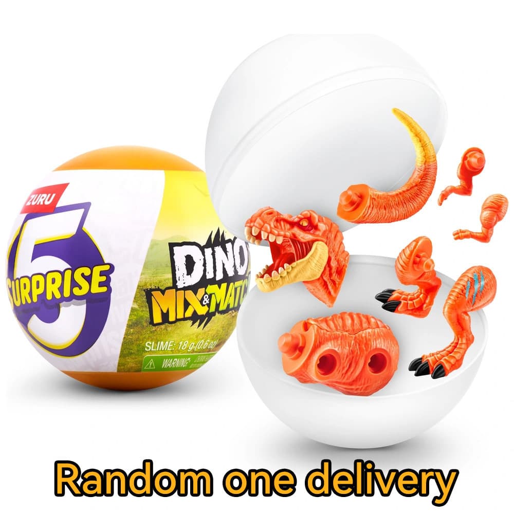 ZURU 5 Vezes Surpresa Dinosaur Mix Match Caixa Misteriosa | Brinquedos de desembalagem de nível de colecionador, adequad