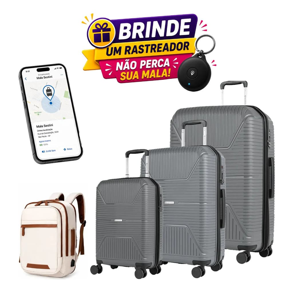 Kit Malas Viagem Bordo 10kg +média 23kg E Grande 32kg Brinde