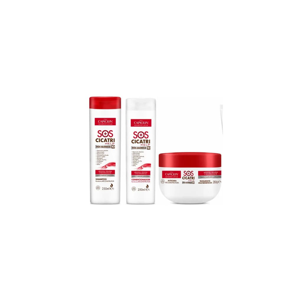 KIT  SHAMPOO  + CONDICIONADOR + MASCARA SOS CICATRI HELP