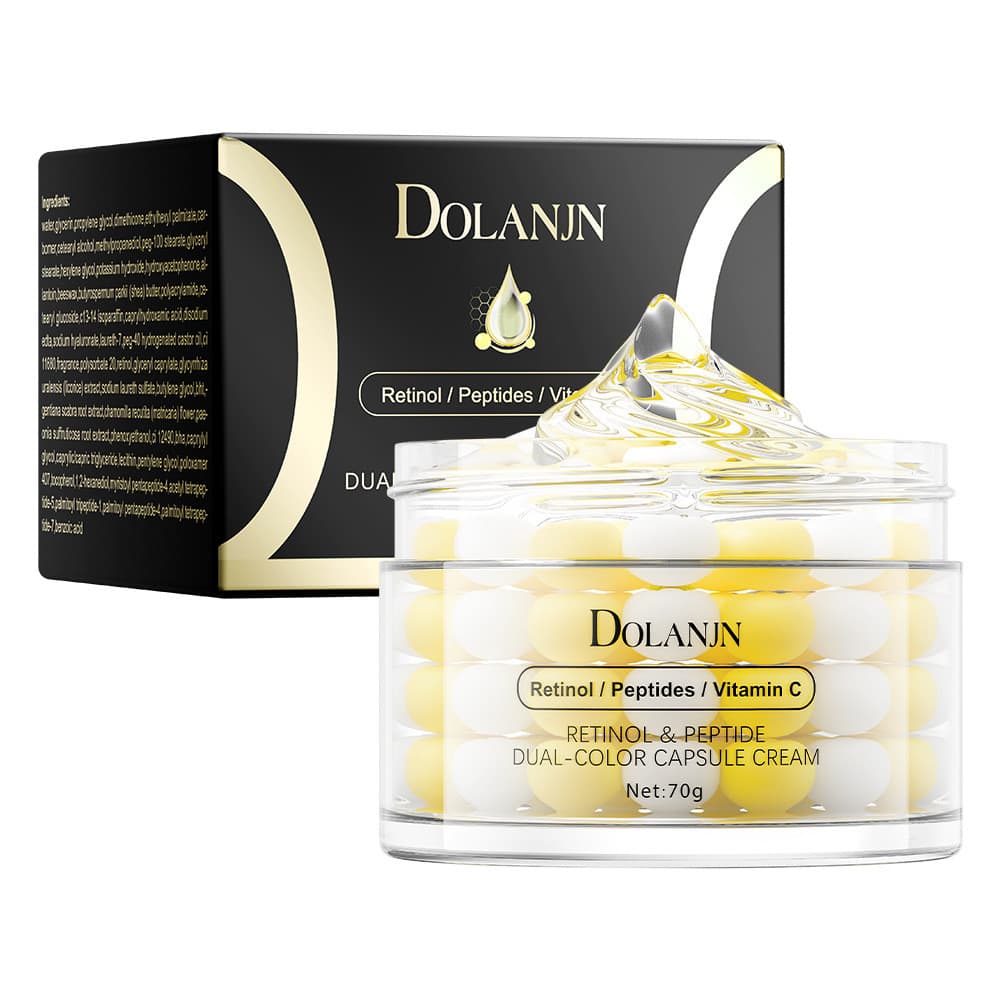 Creme Antirrugas com Retinol e Peptídeos - Cápsulas Hidratantes Firmadoras de Dupla Cor - Creme Antienvelhecimento com R