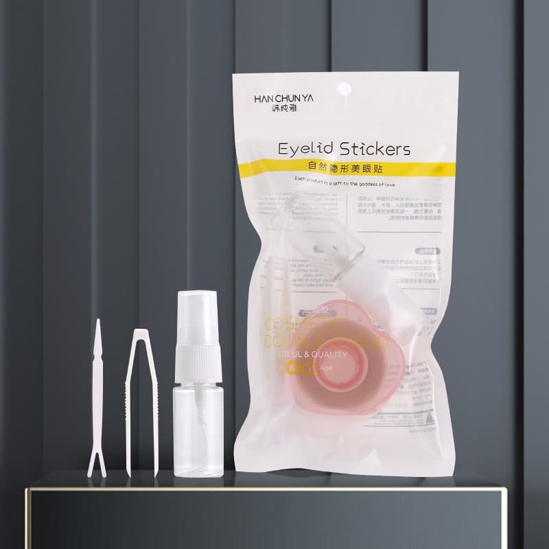 Adesivo pegajoso de renda dupla para pálpebras, coreano, puro, elegante, em forma de flor, caixa de gaze mergulhada em á