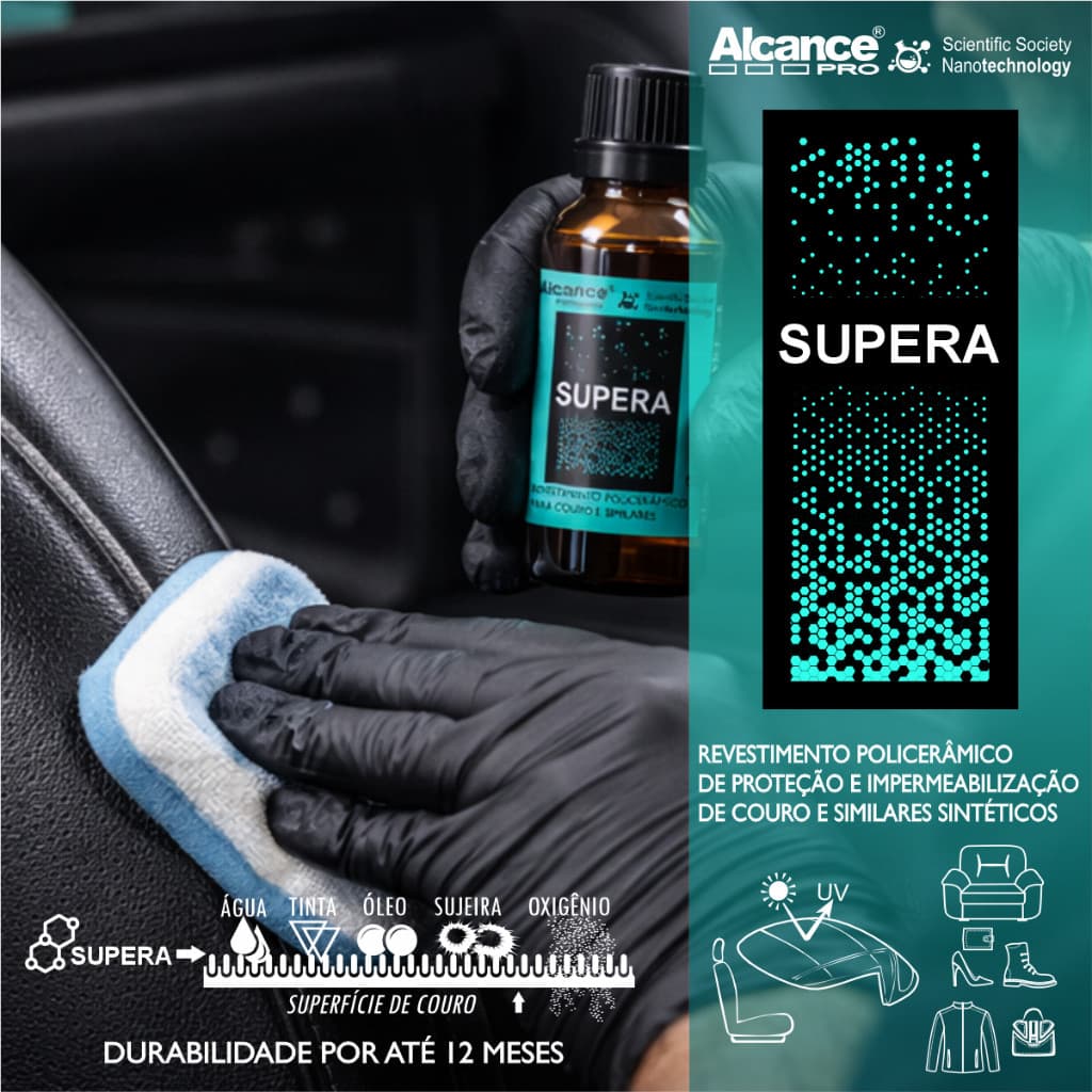 Vitrificador de Couro Alcance Supera 50ml Proteção Hidrofóbica