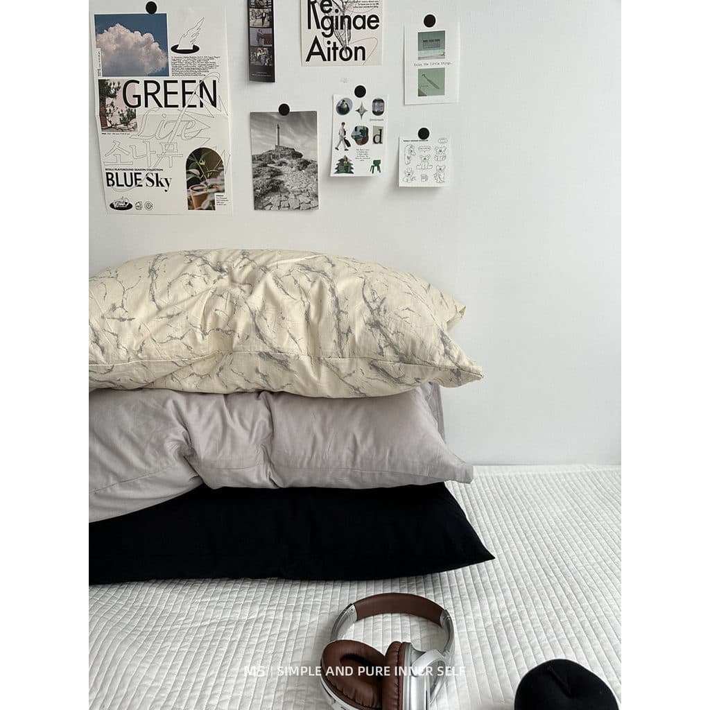 Padrão de mármore único produto combinando algodão puro fronha par fronha capa interna única 48x74cm fronha