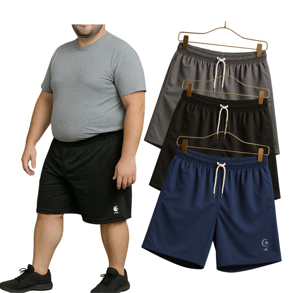 Kit 3 Bermudas Plus Size G4 ao G7 | Conforto e Estilo para Academia ou Dia a Dia